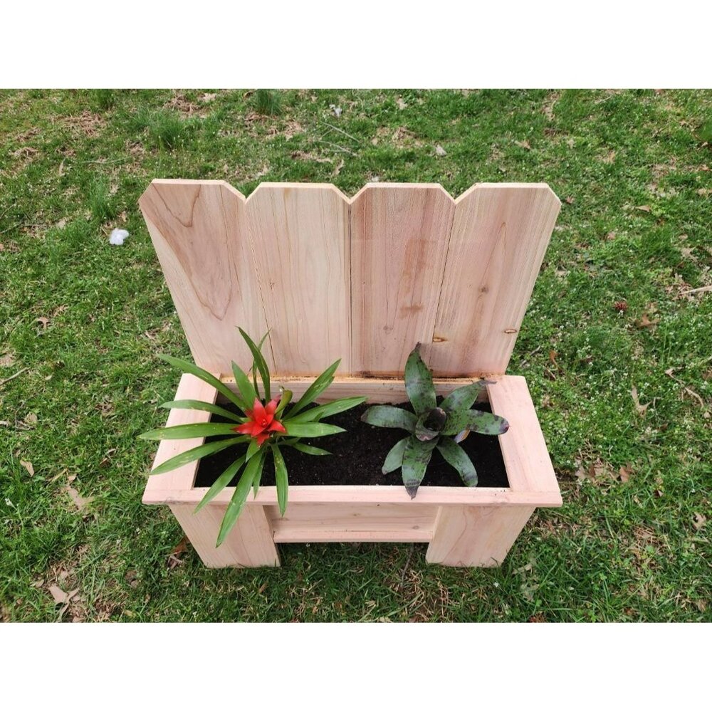 Charming Planter Box w/Unique Fencing Design | Can be Personalized | Cedar Wood